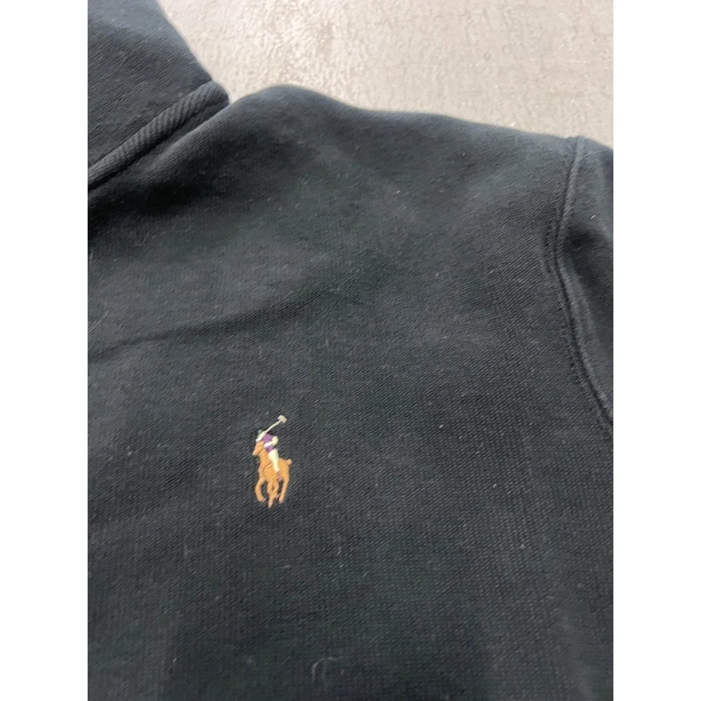 Polo Ralph Lauren Sweater Men's XL Black Pony Logo Tight Knit Quarter Zip Winter